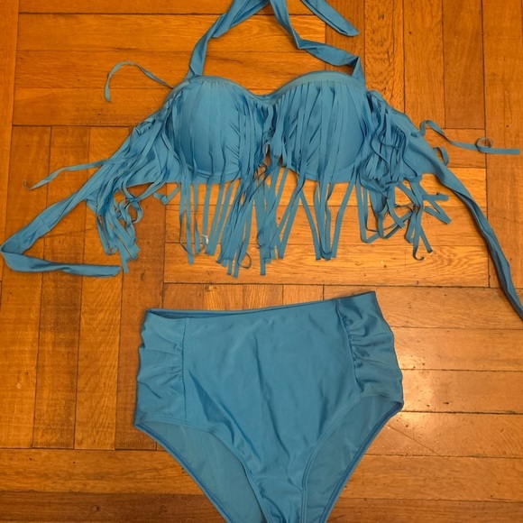 New Sky Blue 2pc Bathing Suit - Picture 5 of 9